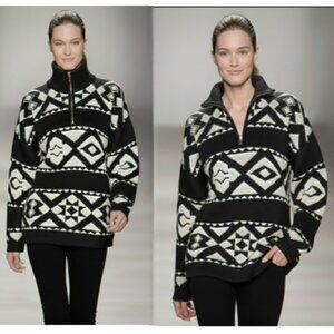 Vintage 90s "The Bay" 100% Lambswool OVERSIZED Nordic Tribal Heritage Sweater-M